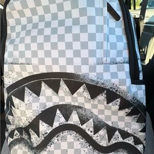Sprayground Gray and Black Checkered Backpack
